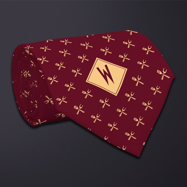 Burgundy Chef Cook Utensils  Tie (Creator Uploaded)