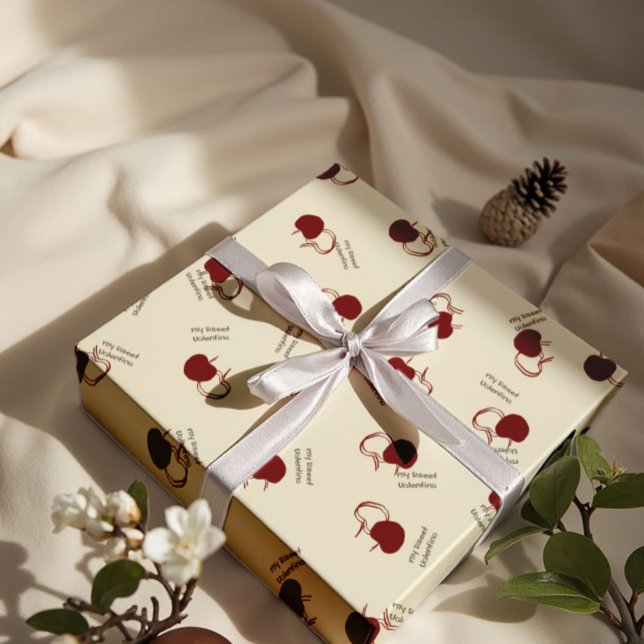 Burgundy Cherries & Sweet Script – Valentine Wrapping Paper (Creator Uploaded)