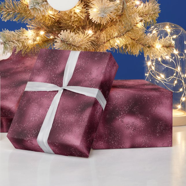 Burgundy Cherry Glitter Glitz Wrapping Paper (Holidays)