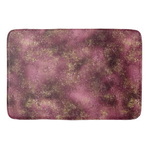 Burgundy Cherry Gold Glitter Glitz         Bath Mat