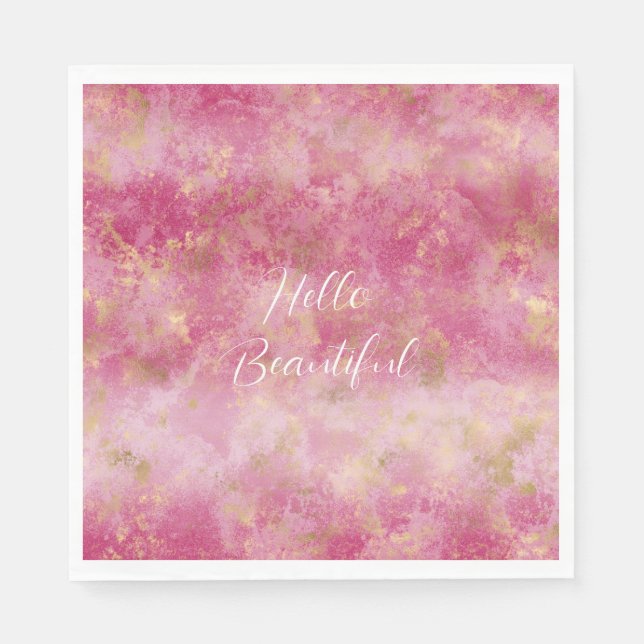 Burgundy Cherry Gold Ombre   Napkin (Front)