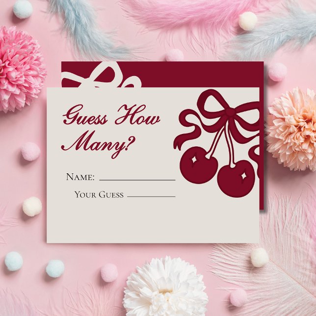 Burgundy Cherry On Top Guess How Many Game Card (Creator Uploaded)