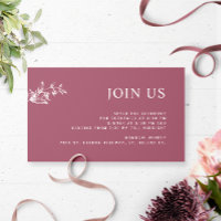 Burgundy, Chic Modern Join Us Reception Wedding