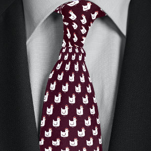 Burgundy Chicken Farmer Tie