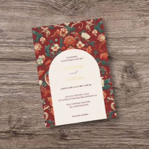 Burgundy Chinoiserie Wedding Elegant Classic 