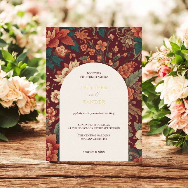 Burgundy Chinoiserie Wedding Elegant Classic  (Creator Uploaded)
