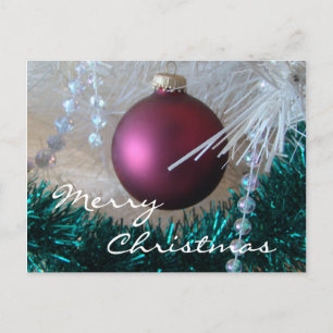Burgundy Christmas Ornament customise Holiday Postcard