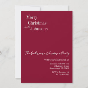 Burgundy Christmas Party Invitation