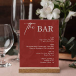Burgundy Christmas Wedding Bar Acrylic Sign<br><div class="desc">Enhance your elegant winter wedding with this stunning burgundy acrylic bar sign. Perfect for adding a touch of sophistication to your winter wedding aesthetic, it complements winter wedding centerpieces and winter wedding decorations beautifully. This sign is an exquisite addition to your winter wedding ideas and overall winter wedding decor. Ideal...</div>