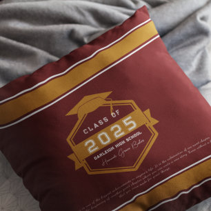 Burgundy Class of 2025 Graduation Keepsake Cushion