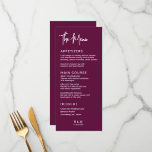 Burgundy Classic Elegant Wedding Menu