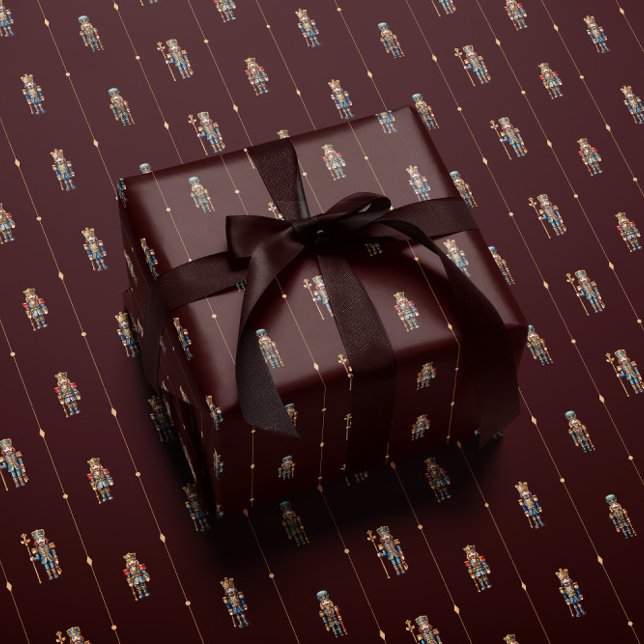 Burgundy classic nutcracker wrapping paper (Creator Uploaded)