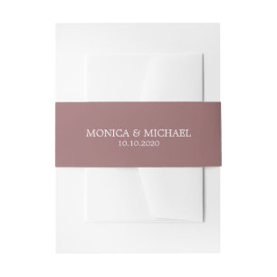 Burgundy Classic Personalised Wedding Invitation Belly Band