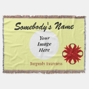 Burgundy Clover Ribbon Template by Kenneth Yoncich Throw Blanket