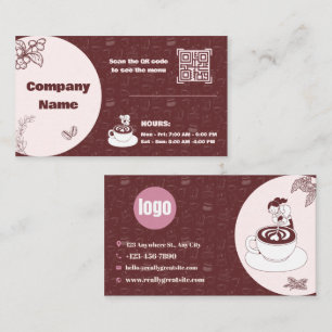 Burgundy Coffee Shop Business Card Design