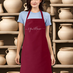burgundy colour-elegant  personalised apron
