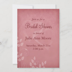 Burgundy Colour Vintage Bridal Shower Invitation