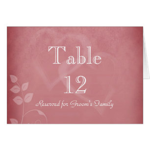 Burgundy Colour Vintage Table Number Card