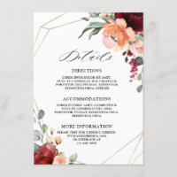 Burgundy Coral Orange Eucalyptus Wedding Details