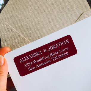 Burgundy & Cornflower Blue Classic Return Address Label