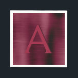 Burgundy Cranberry Monogram Initial Wedding Napkin<br><div class="desc">Burgundy Cranberry Elegant Monogram and Initial Wedding Napkins. These Purple Marsala Birthday Party,  Wedding,  Bridal Shower or Bachelorette Party Napkins can be customised to include your initial and first name.</div>