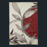 Burgundy & Cream Artistic Watercolor Leaves Tea Towel<br><div class="desc">Add a touch of elegance to your kitchen with this stylish botanical print kitchen towel. This modern hand towel features an artistic watercolor design in a cream, burgundy and greige colour palette with a zen watercolor leaf and a geometric circle composition with shades of grey and burgundy with black and...</div>