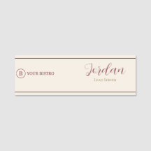 Burgundy Cream Restaurant Server Logo Employee