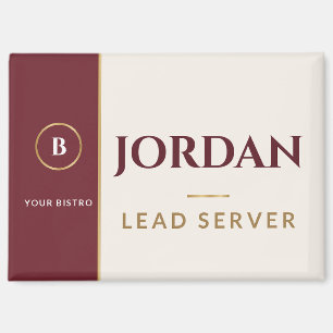 Burgundy Cream Restaurant Takeout Logo Magnet