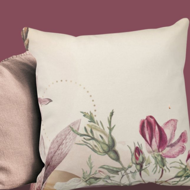 Burgundy & Cream Simple Rose Floral Cushion (Creator Uploaded)