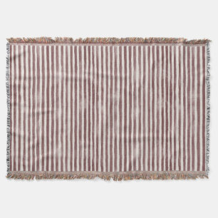 Burgundy Cream Stripes Throw Blanket