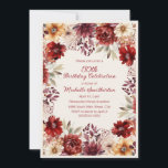 Burgundy Cream Watercolor Floral 50th Birthday Invitation<br><div class="desc">Mark a golden milestone with this elegant 50th birthday invitation. Rich autumn-inspired florals in burgundy,  blush,  and gold create a warm and sophisticated design,  perfect for celebrating half a century in style.</div>