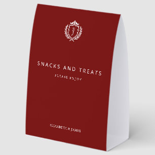 Burgundy Crest Wedding Custom Initials