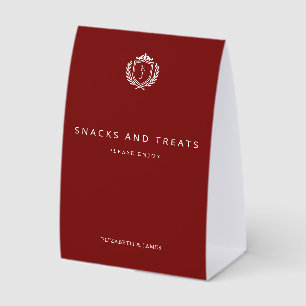 Burgundy Crest Wedding Welcome, Custom Initials