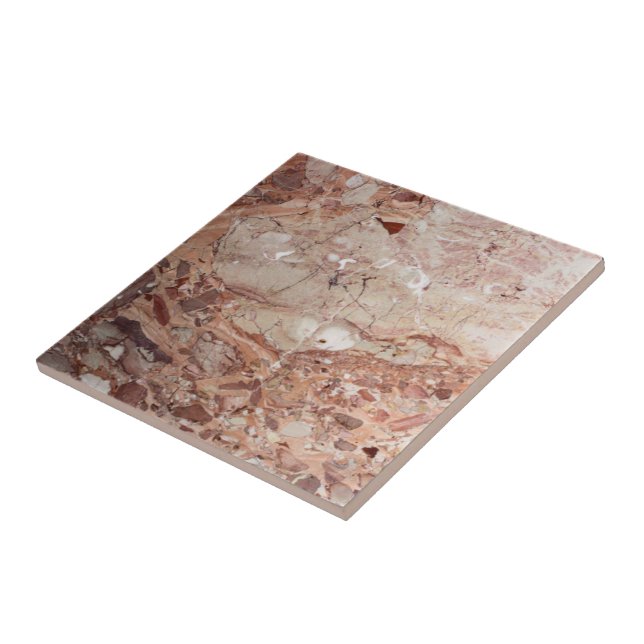 Burgundy Crimson Stoney Pebble Marble finish Tile (Side)