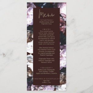Burgundy Custom Floral Wedding Menu
