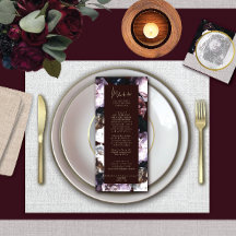 Burgundy Custom Floral Wedding Menu