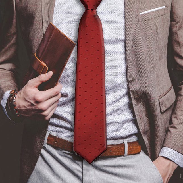Burgundy Custom Name Monogram Quote  Tie (Creator Uploaded)