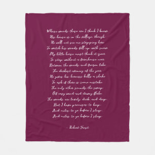 Burgundy Custom Poem Song Lyric Quote  Fleece Blanket