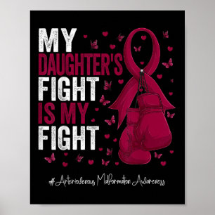 Burgundy Daughter Arteriovenous Malformation Aware Poster