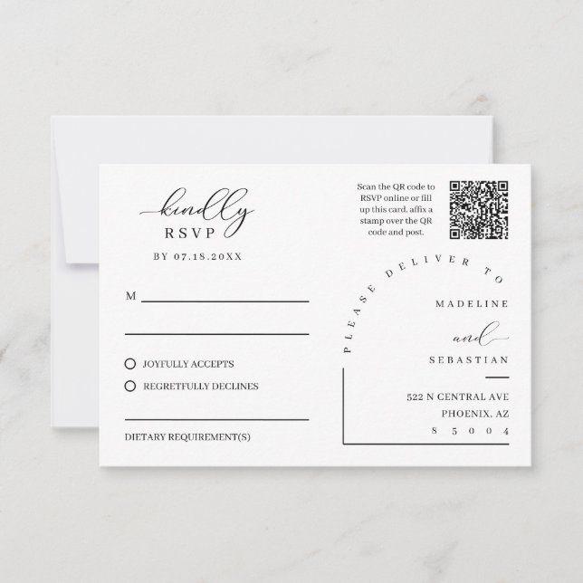 Burgundy Deep Romance RSVP Wedding Insert Postcard (Front)