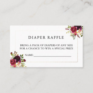 Burgundy Diaper Raffler Business Card
