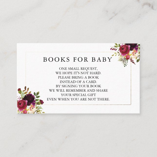 Burgundy Diaper Raffler Business Card (Front)