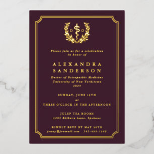 Burgundy Doctor of Osteopathic Medicine Graduation