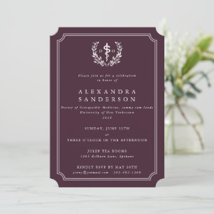 Burgundy Doctor of Osteopathic Medicine Graduation Invitation