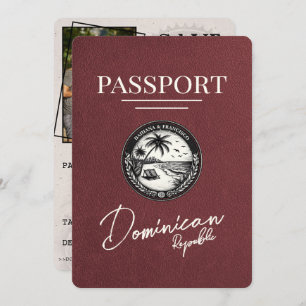 Burgundy Dominican Republic Passport Save The Date