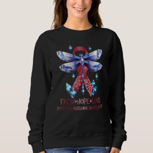Burgundy Dragonfly Multiple Myeloma Warrior Faith Sweatshirt