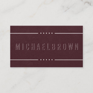 Burgundy Driver Minimalist Bold Modern stars Business Card