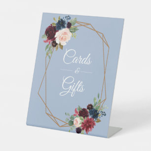 burgundy dusty blue Cards & Gifts sign