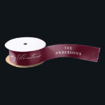 Burgundy elegant script Christmas personalised Satin Ribbon<br><div class="desc">Burgundy cherry red elegant script Christmas personalised rustic traditional gift wrap ribbon. Colour can be customised,  make you gifts look extra special this year.</div>