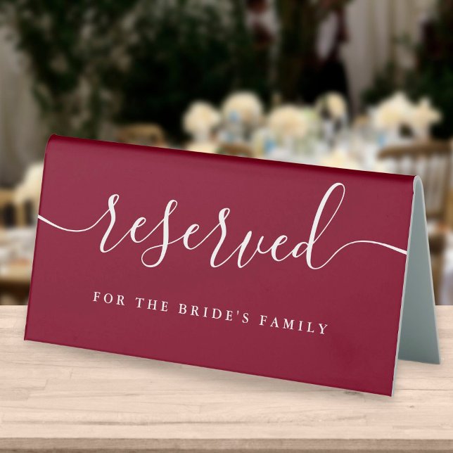 Burgundy Elegant Script Wedding Reserved (Creator Uploaded)